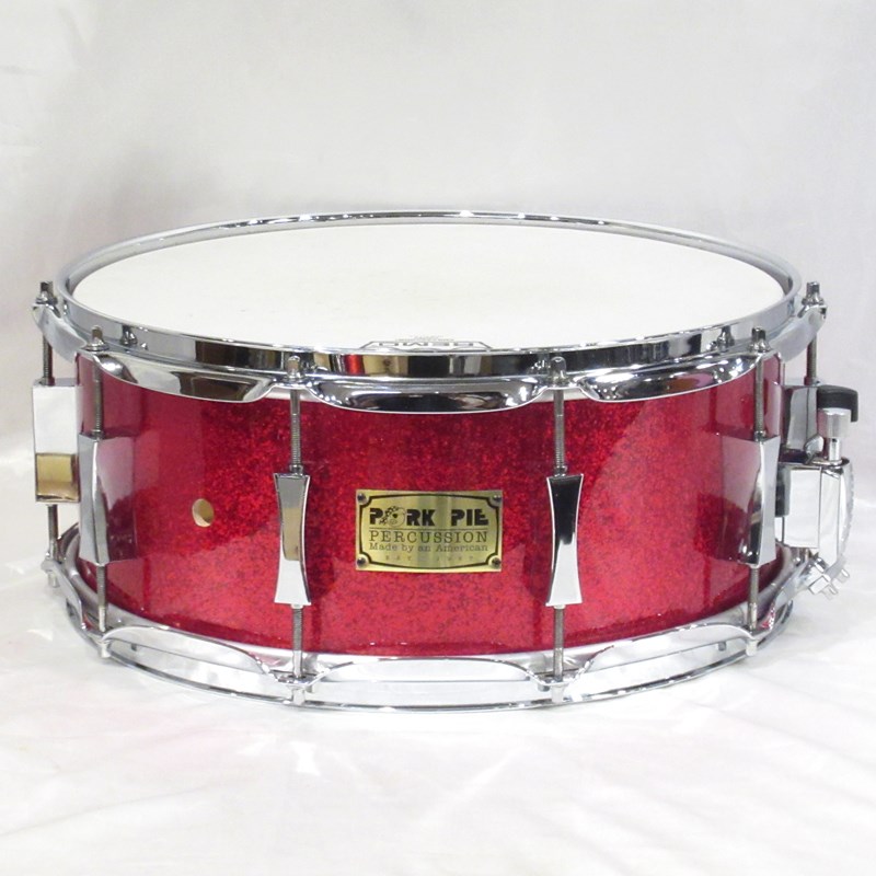 PORK PIE 8ply Maple Snare Drum 14×6 Red Sparkleの画像